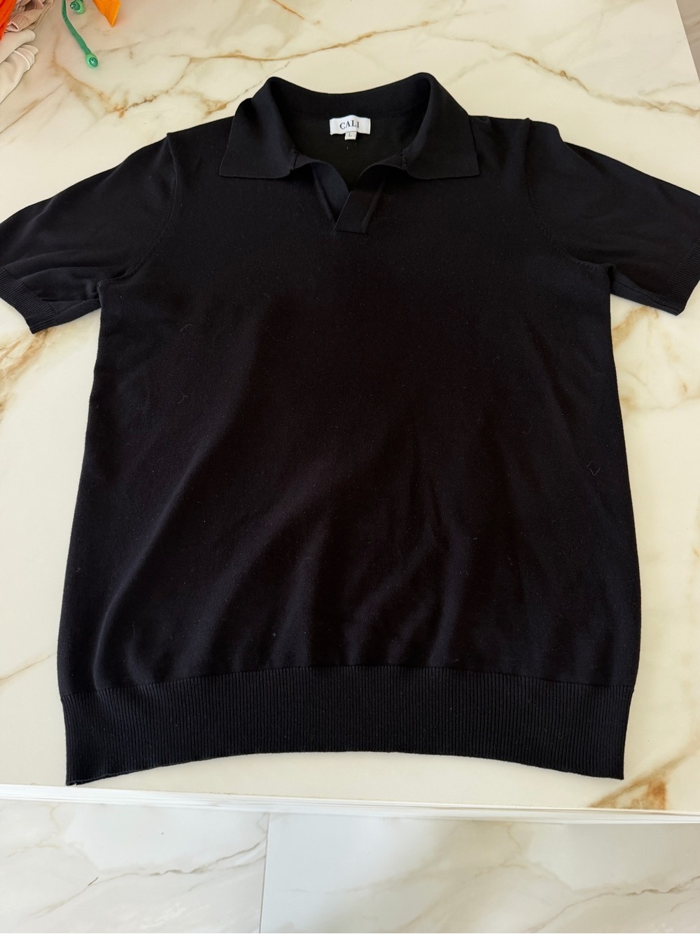 Cali Black Short-Sleeve Polo L